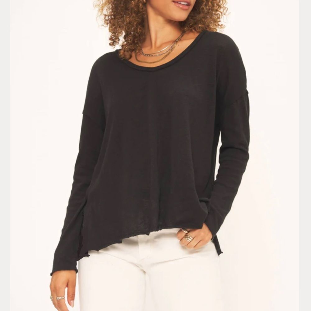 💠 Project Social T Relaxed V-Neck Long Sleeve Pocket